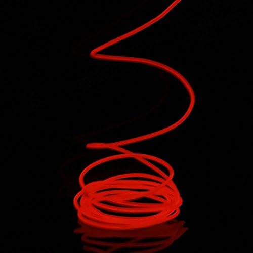GGG 5M Electroluminescent EL Neon Light Flexible LED Strip Wire Rope Glowing Lighting Lamp Transformer Inverter Car Charger Red