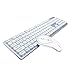 Produktbild Guanwen Wireless Gaming Keyboard, mechanische Feel Blue Hintergrundbeleuchtung Stumm Multimedia USB Tastatur +1600 DPI Cordless Stumm Maus für PCLaptop/Computer