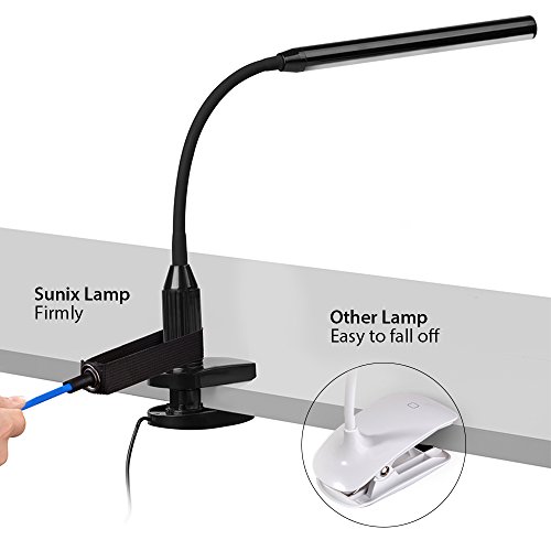 Sunix 6W 24 LED Klemmleuchte, Dimmbar Bettleuchte, LED Tischlampe, LED Leselicht USB-Kabel Inklusive, Touch-Steuerung, LED Leselampe für Schlafzimmer Büro - 3