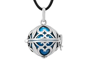 BIJOUX DE GROSSESSE Pendentif Bijou de Grossesse Bola"Reflets Miroirs" Plaqué Argent Carillon Bleu.