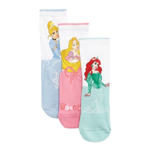 Pack Of Three Girl's White Disney Princess Socks 3-5.5