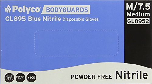 Polyco Nitrile Food Preparation Gloves Powder-free Medium Size 7.5 Blue Ref GL8952 [Pack 100]