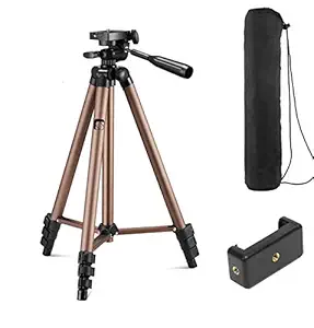 Syvo WT 3130 Aluminum Tripod (50-Inch), Universal Lightweight Tripod with Mobile Phone Holder Mount & Carry Bag for All Smart Phones, Gopro, Cameras