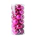 Produktbild Gaddrt 24pcs Glänzender und polierter glatter Weihnachtsbaum-Ball verziert Dekorationen 2.4 '' (Heiß Rosa)