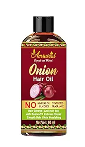 AMRUSOAL Onion Hair Oil for Hair Growth | Anti Hair Loss | Anti Dandruff & Relieves Stress For Men & Women Hair Oil (60 ml)