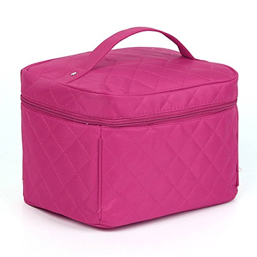 KINGSO Rose Red Lady Makeup Organiser Cosmetic Container Pouch Case Box Large Capacity Portable Toiletry Travel Bag Girl