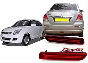 Auto Pearl - Car Arrow LED Rear Bumper Drl Brake Light Cat Eye Reflector for - Swift Dzire Type-1 (2008-2012)