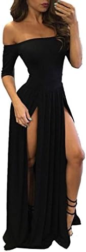 CLEARANCE!!! Women Dress Sexy Formal Sunday77 Women Dress Prom Dress Party Ball Gown Evening Long Bridesmaid Dress Fit and Flare Floor-Length Solid Strapless Sexy & Club Evening Party Dress (S, Black)