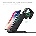 Produktbild 2 in 1 Qi Wireless Ladegerät Pad für Apple Watch Series 4 40 / 44mm für iPhone | Portable Ladekabel Ladestation Charger Adapter | Pad Dock Stand mit Schnellladedrahtloses Type C Kable (Schwarz)