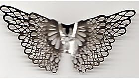 Pinflair Filigree Angel Wings, 5x2.5cm, - Silver, pk of 2