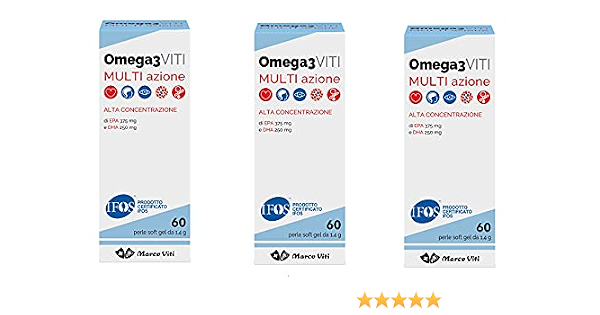 3 x Massigen Omega 3 Multiazione CON EPA e DHA 60 PERLE DA 1,4 g MARCO VITI  TRIPLA AZIONE FUNZIONI CARDIACHE, VISIVE, CEREBRALI : Amazon.it: Salute e  cura della persona