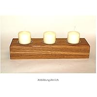 Teelichthalter/ Kerzenständer Eiche massiv, geölt, handgefertigt- ca. 25,00 cm x ca. 6,9 cm x ca. 4,6 cm (BxTxH)- aus der Landmanufaktur Werbig