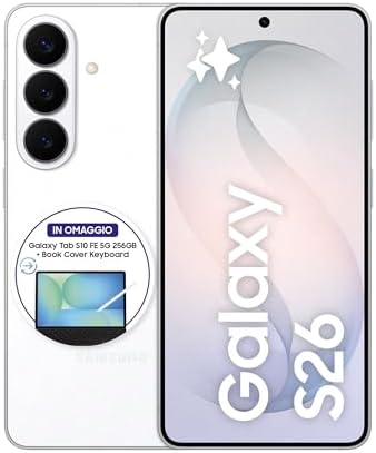Samsung Galaxy S26 Smartphone AI, 512GB, 3 anni di Garanzia, Processore Avanzato, Assistente Foto, Creative Studio, Camera 50 MP, 4300 mAh, White [Versione italiana]
