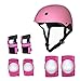 Produktbild 3M Cw Kinder Jugend Verstellbarer Komfort-Helm, Sport-Schutzausrüstung Set Knie-/Ellbogen-/Handgelenkpolster für Radfahren, Skateboarden, Skaten, Rollerblade L Rose