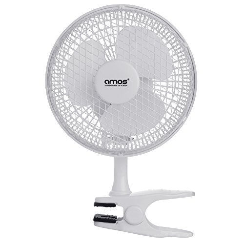 AMOS 6″ 15cm Clip & Tisch Ventilator Tragbarer Klemme Tischventilator Haus Büro Windmaschine 2 Geschwindigkeit Kippen Einstellbare Luftkühlung Elektrolüfter - 4