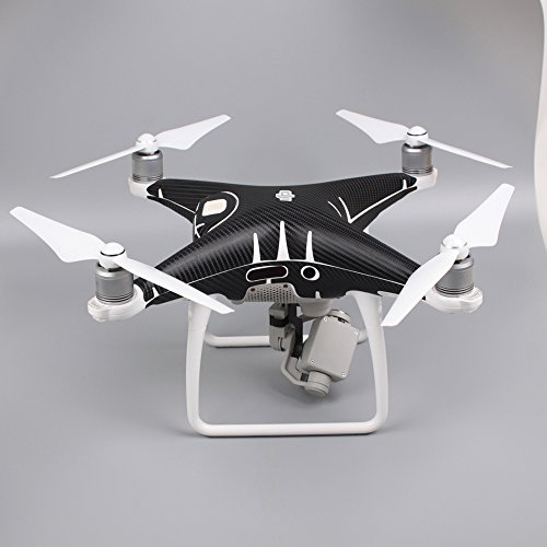 kingwon Karbonfaser Aufkleber wasserabweisend PVC Aufkleber Wrap Shell Skin für Quadcopter DJI Phantom 4 Pro/4 Pro + und Fernbedienung Controller - 3
