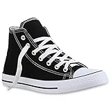  Stiefelparadies Damen Sneakers High Top Sportschuhe Stoffschuhe Freizeit Schuhe 138762 Schwarz Brooklyn 41 Flandell