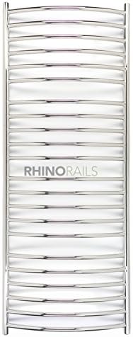 Rhinorails 1550mm x 600mm Inflecto Curved Stainless Steel Heated Towel Rail | Designer Bathroom Radiator Finished in Polished Stainless Steel