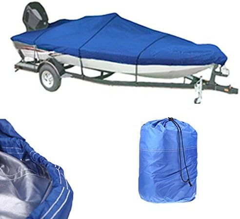 YOLENDA Trailerable Heavy Duty Boat Cover Universal 210D Boat Cover Waterproof Trailer Fishing Ski Covers