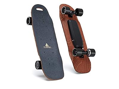 Elwing • Skateboard Electrique • Nimbus • Nouvelle Version 2019 • 4,9Kg • avec Télécommande • jusqu’à 32Km/h • 500 Watts • 100Kg Max • en Bois d’érable • Couleur Noir