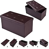 【Praktischer Aufbewahrungshelfer】Der Sitzhocker ist faltbar und einfach zur Lagerung. Sitzhocker mit großem Stauraum, bietet Ihnen eine praktische Aufbewahrungsfläche für Spielzeug, Magazine, CDs/DVDs, Bücher, Kleidung usw.