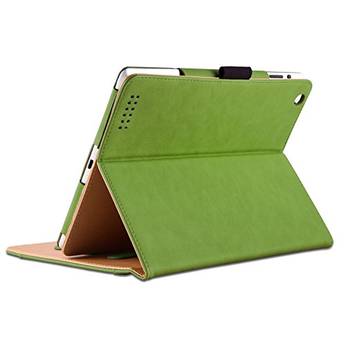 iPad 4 Hülle – JAMMYLIZARD Ledertasche Smart Cover mit Standfunktion (mit Retina) für iPad 4. 3 & 2, GRÜN & HONIG - 3