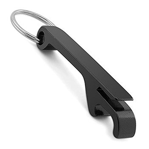 niceeshop(TM) Aluminiumlegierung mit Schlüsselring Flaschenöffner(Schwarz)