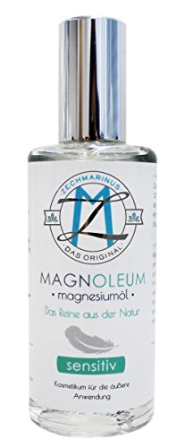 Magnesium Oil Spray sensitiv Zechstein MAGNOLEUM 100 ml Glas-Sprühflasche – Magnoleum-Sole für sensible und anspruchsvolle Haut – Magnesiumchlorid – Magnesium Oil natürlich – Magnesium Oil