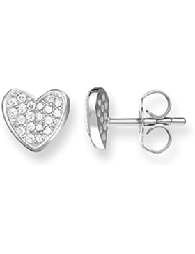 THOMAS SABO Damen Ohrstecker H1863-051-14 Ohrstecker Herz 925er Sterlingsilber Zirkonia Pavé Weiß Silberfarben...