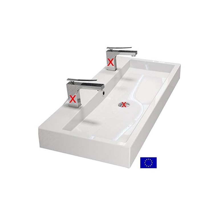 Design Waschbecken 100cm zur Wandmontage oder als Aufsatzwaschbecken