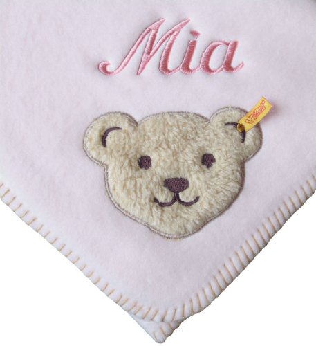 Baby Fleecedecke mit Ihrem Wunsch Namen bestickt Steiff Collection rosa 90 cm x 60 cm - 2
