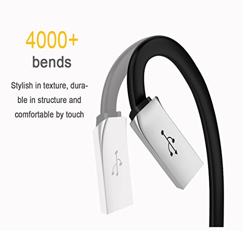 GlobaLink [2 pack,2m] Premium USB Kabel Ladekabel Zinklegierung Stecker Neues Design für Samsung, Huawei, Nokia, HTC, Sony, Nexus, Nokia, Kindle und mehr ( schwarz ) - 2