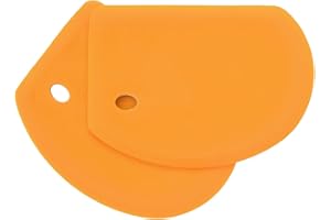 LAZYMI Lot de 2 Corne Patisserie Silicone Flexible, Grand (15.2×10.9CM) Coupe-pâte à Pâtisserie Antiadhésif Coupe Pate de Qualité Alimentaire pour la Cuisson du Pain Faisant/Pizza/Levain, Orange