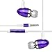 Price comparison product image 2Ticks Purple Earphones Sound Isolating Metal Bullet Earbud Hands-Free Headset w/ Mic & On/Off Answer Button LG K10 (2017)