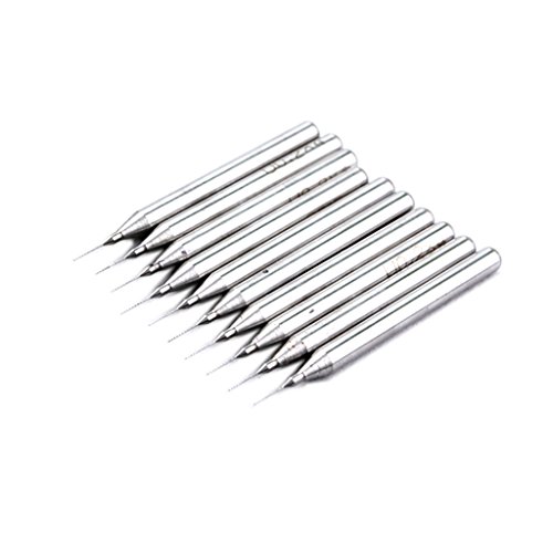 Autek 10 pcs 0.75 mm Hartmetall Bohrer Micro Engraving Drill Bits Tool Fräser CNC PCB Dremel