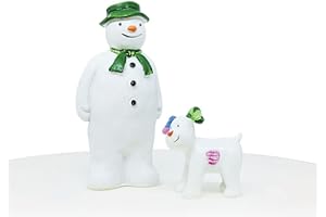 Anniversary House Official The Snowman™ holding The Snowdog Cake Topper 2-Piece Set, Sturdy Resin Material, Reusable Christmas Cake Decorations, Festive Luxury Boxed Giftable Keepsake, BX188