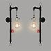 Produktbild XZRY Eisen Wandleuchte Wandleuchte Retro Industrial Style Fernbedienung Wandleuchte Loft Bar Restaurant Cafe Wandleuchte E27 Schwarz 64 * 23Cm Hiso
