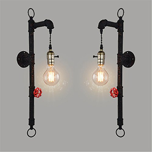 Preisvergleich Produktbild XZRY Eisen Wandleuchte Wandleuchte Retro Industrial Style Fernbedienung Wandleuchte Loft Bar Restaurant Cafe Wandleuchte E27 Schwarz 64 * 23Cm Hiso