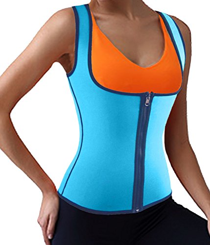 DODOING Damen Zipper Sport Waist Cincher Training Unterbrust Korsage Korsett Corsage Sweat Vest Hot Neopren Sauna Tank Top Weste für Gewichtsverlust