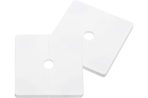 sourcing map 2Pcs ABS Plastics Square Shaped Escutcheon Plate, Wall Split Flange, 12mm Diameter Wall-Mounted Pipe Mouth Decorative Cover, White