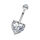 Marke: Piersando. Stückzahl: 1 Stück. Material: 585 Gelbgold oder Weißgold - je nach Auswahl. Stablänge: 10mm. Stabstärke: 1,6mm. Herz: 6mm. Verschlußkugel: 4mm. Farbe Zirkonia: Clear / Rosa / Pink / Weiß - je nach Auswahl