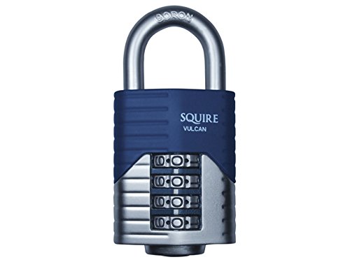 Squire Heavy Duty Padlock (Vulcan Combi 60) - Toughest Open Shackle - 5 Wheel Vulcan Padlock - Steel Cast Alloy for Corrosion Resistance - Weatherproof Lock for Home, School & Shed (Blue, 60 mm)
