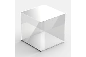 HANSEN WERBETECHNIK Hansen Vitrine Acryl / Schaukasten / Objektvitrine / Showcase quadratisch, 300x300x300 mm, mit weißem Boden