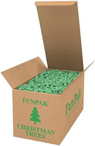FunPak Christmas Trees 1/4 Cuft Biodegradable Christmas Tree Packing Peanuts, Green