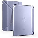 Tiyen Apple iPad 10.2 2021 (9.Nesil) ile Uyumlu Kılıf Kalem B&ouml;lmeli Tri Folding Katlanabilir Standlı PU Deri Yumuşak Silikon,