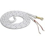 Bodenleine Bodenarbeitseil 4,2 Meter schwerer messingfarbener Drehpanikhaken - starke Ausführung Stärke 1,5 cm, Farbe: weiß