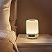 Produktbild LANLAU Touch Nachttischlampe mit Bluetooth-Lautsprecher, Wecker Clock Dimmable Warm White Table Lamp Bunte Farbwechsel LED-Lautsprecher Stimmungslicht, Männer Frauen Teenager Kinder Kind