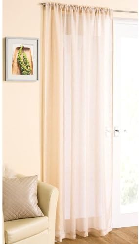 Pale Gold Sparkle Voile Curtain Panel Slotted Top 54" Wide x 54" Drop (138cm x 138cm)
