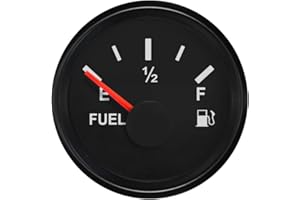 ELING Kraftstoffstandsmesser, 52 mm, 0–90 Ohm, mit Hintergrundbeleuchtung, 12 V, 24 V, für Auto, Limousine, Schiffe (schwarz und schwarz)