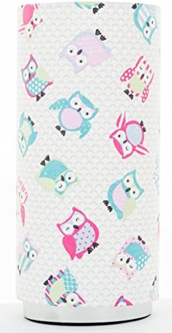 Candy Toot Owl Childrens Bedside Table lamp Chrome pad Base Lamp